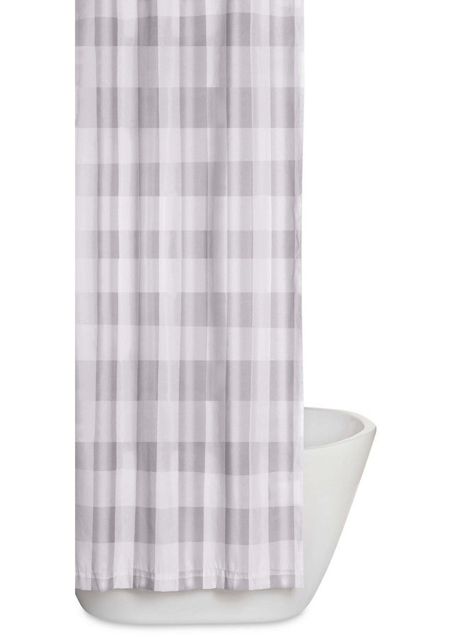 TRULY SOFT Everyday Buffalo Plaid Grey Polyester 1-Piece Standard Shower Curtain, Plaid Themed, for Men and Women, Oeko-TEX Certified Confidence - Image 1